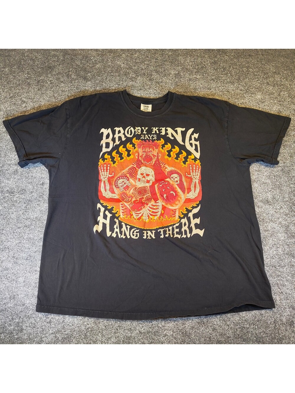 Brody King Says Hang in There T-Shirt Black Comfort Colors Men's 2XL
